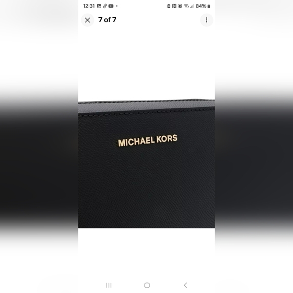 Michael Kors Jet Set Large East West Crossbody Black/Gold Saffiano Handbag Nwt - Picture 7 of 9